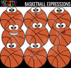 Basketball Facial Expressions Clip Art