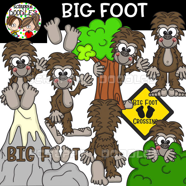 Big Foot - Sasquatch Cute Clip Art