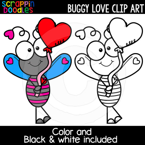 Buggy Love Valentine's Day Clip Art Commercial Use