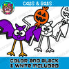 Cats and Bats Halloween clip Art