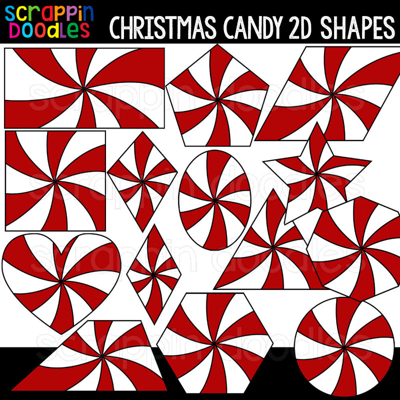Christmas Candy 2D Shapes Clipart