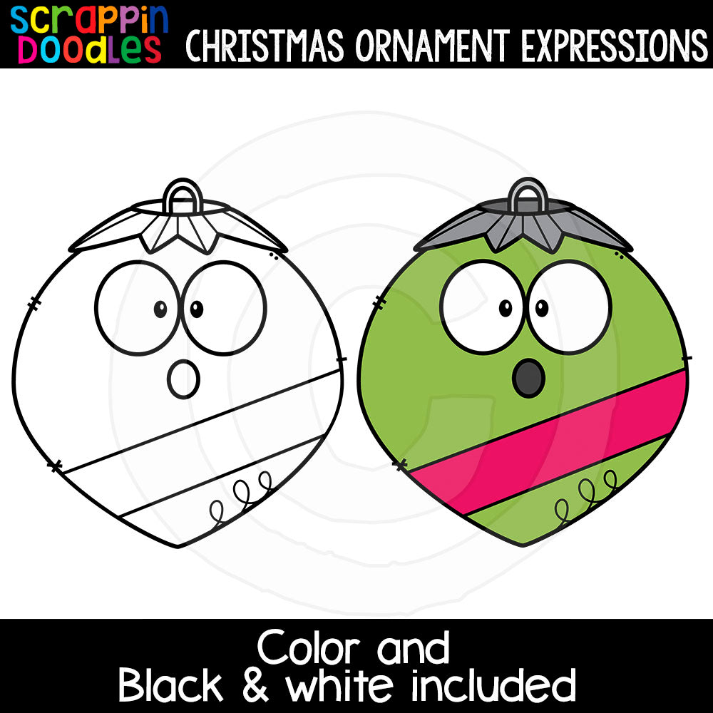 Christmas Ornament Facial Expressions Clip Art Emptions