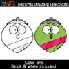 Christmas Facial Expressions Clip Art Bundle Emotions Ornaments Lights Wreaths Stockings