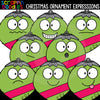 Christmas Facial Expressions Clip Art Bundle Emotions Ornaments Lights Wreaths Stockings