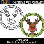 Christmas Pals Portraits Clip Art