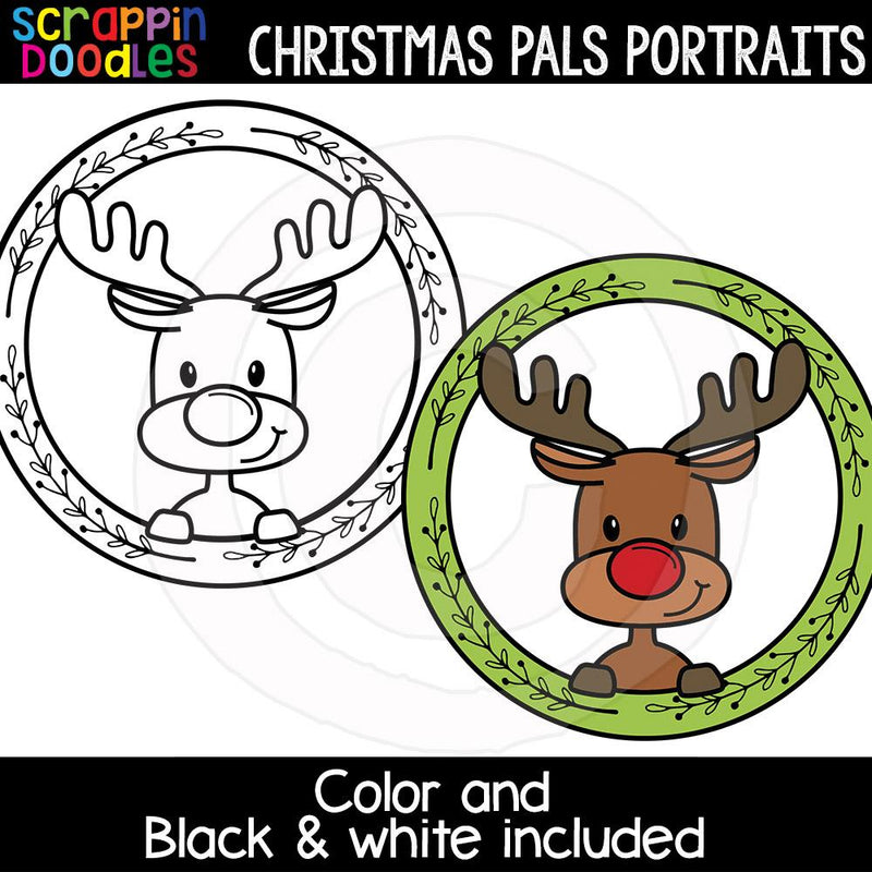 Christmas Pals Portraits Clip Art