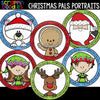 Christmas Pals Portraits Clip Art