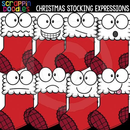 Christmas Stocking Facial Expressions Clip Art Emotions