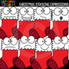 Christmas Facial Expressions Clip Art Bundle Emotions Ornaments Lights Wreaths Stockings