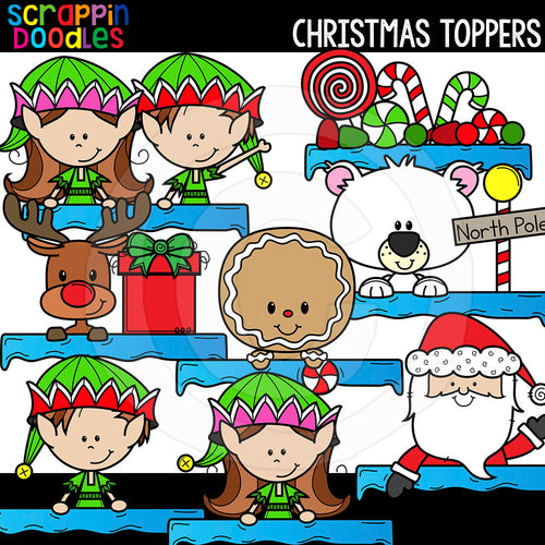 Christmas Page Toppers Commercial Use Clip Art