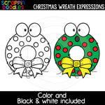 Christmas Wreath Facial Expressions Clip Art Emotions