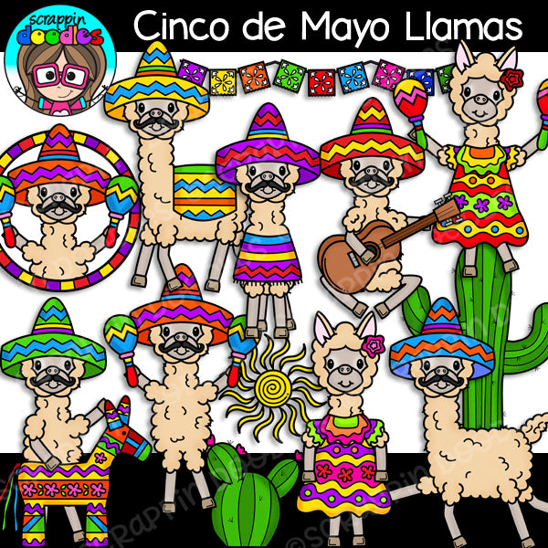 Cinco de Mayo Llamas Clip Art