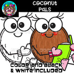 Coconut Pals Clip Art Cute Coconut Graphics