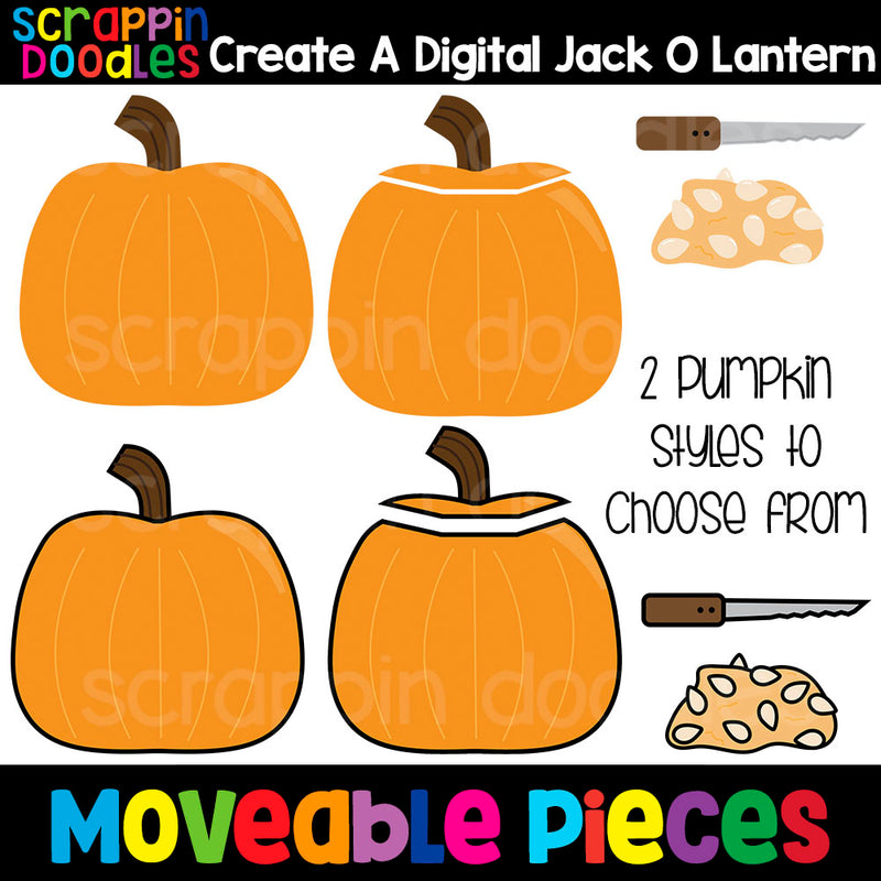 MOVEABLE IMAGES - Create a Digital Jack O Lantern Clip Art