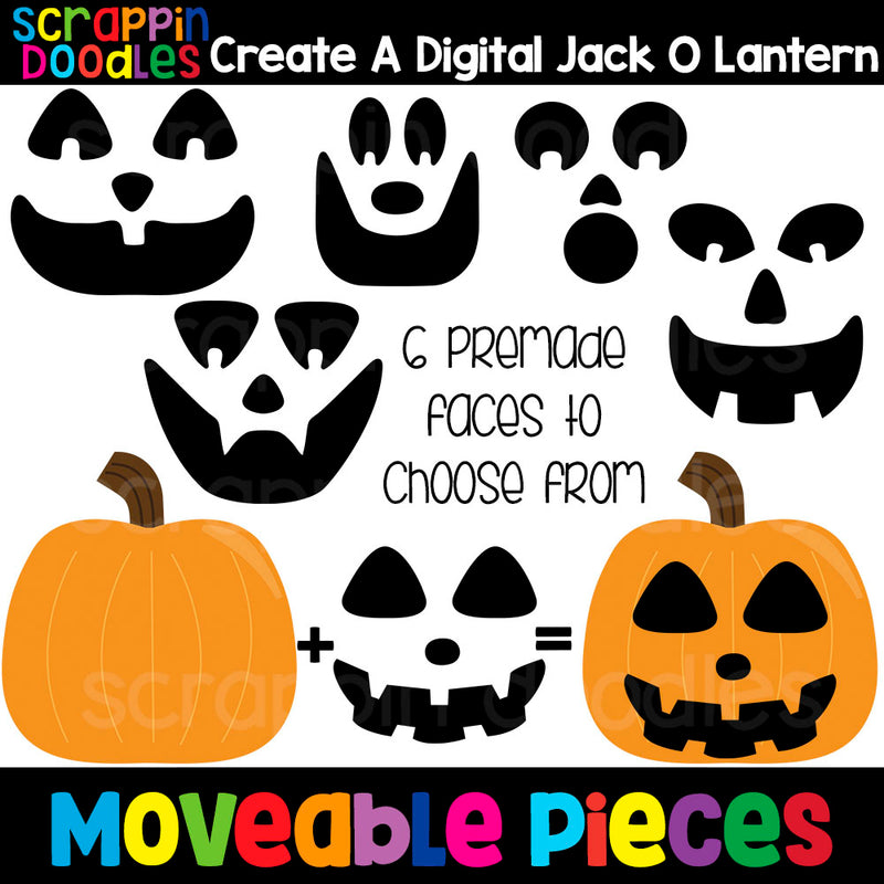 MOVEABLE IMAGES - Create a Digital Jack O Lantern Clip Art