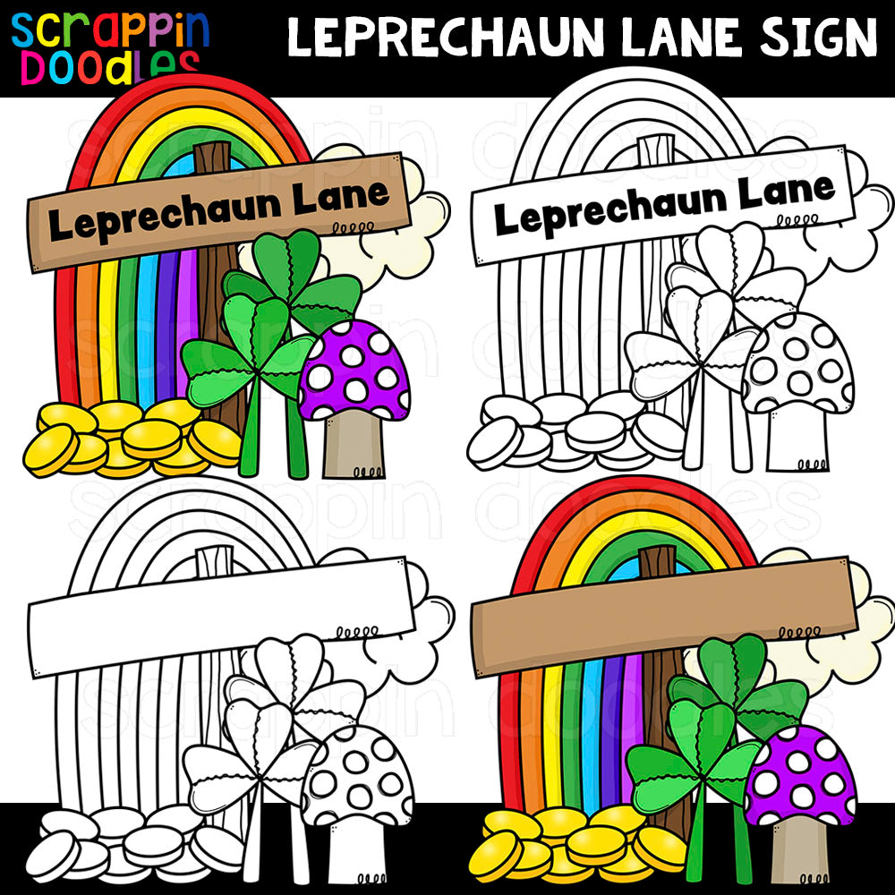 Leprechaun Lane Sign Clipart