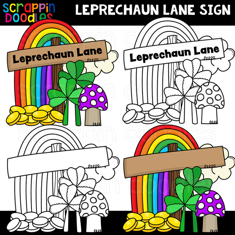 Leprechaun Lane Sign Clipart