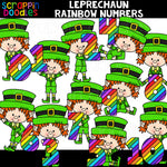 Leprechaun Rainbow Numbers Clip Art