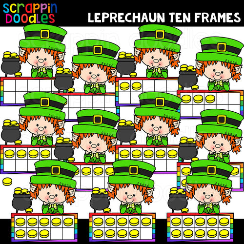 Leprechaun Ten Frames Clip Art
