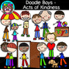 Doodle Boys - Acts of Kindness Clip Art stick kids figures