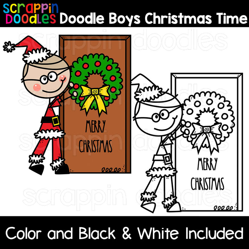 Doodle Boys Christmas Time Clip Art