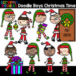 Doodle Boys Christmas Time Clip Art