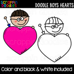 Doodle Boys Hearts Clip Art
