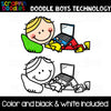Doodle Boys Technology Clip Art