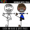 Doodle Boys Doing Yoga Poses Clip Art