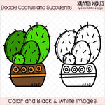 Doodle Cactus & Succulents Clip Art