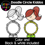 Doodle Circle Kiddos Clip Art - Circle kids