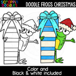 Doodle Frogs Christmas Clip Art