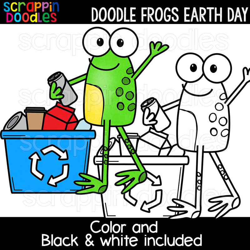 Doodle Frogs Earth Day Clip Art Commercial Use
