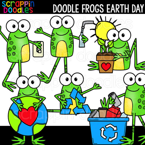 Doodle Frogs Earth Day Clip Art Commercial Use