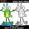 Doodle Frogs Spring Clip Art