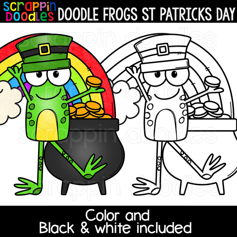 Doodle Frogs St Patricks Day Clip Art Commercial Use