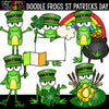 Doodle Frogs St Patricks Day Clip Art Commercial Use