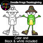 Doodle Frogs Thanksgiving Clip Art