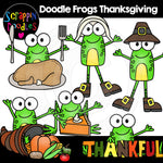 Doodle Frogs Thanksgiving Clip Art