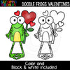 Doodle Frogs Valentine Clip Art Commercial Use