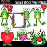 Doodle Frogs Valentine Clip Art Commercial Use