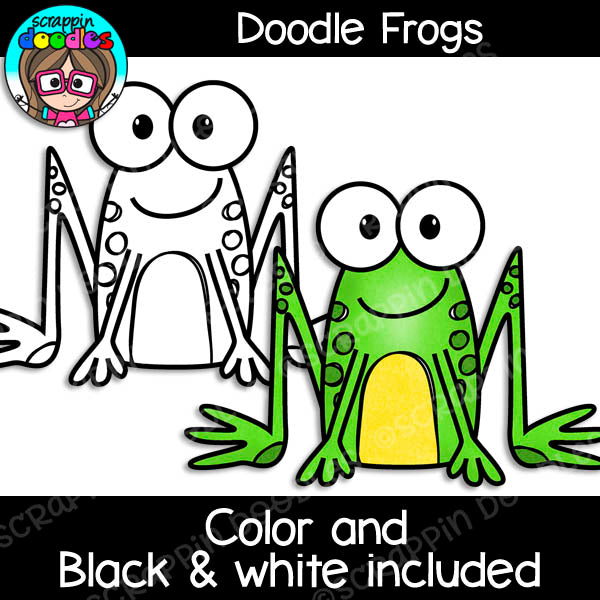 Doodle Frogs Clip Art