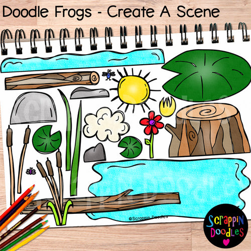 Doodle Frogs Clip Art Bundle