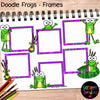 Doodle Frogs Frames Clip Art