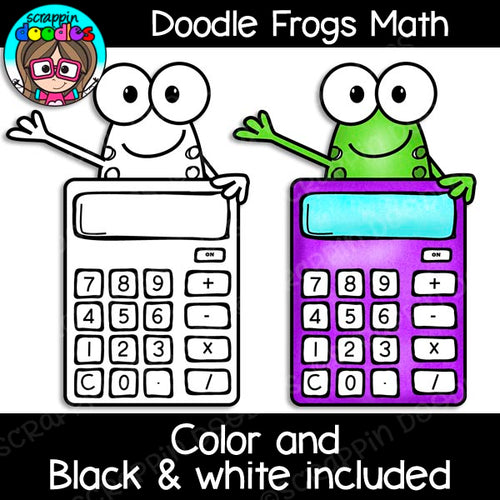 Doodle Math Frogs Clip Art