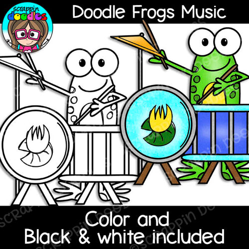 Doodle Frogs Music Clip Art