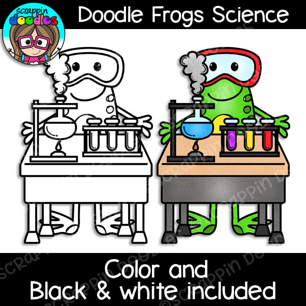 Doodle Frogs Science Clip Art