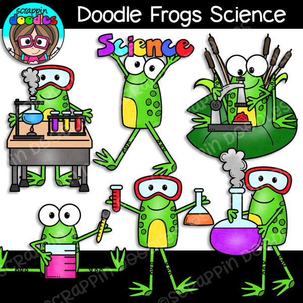 Doodle Frogs Science Clip Art