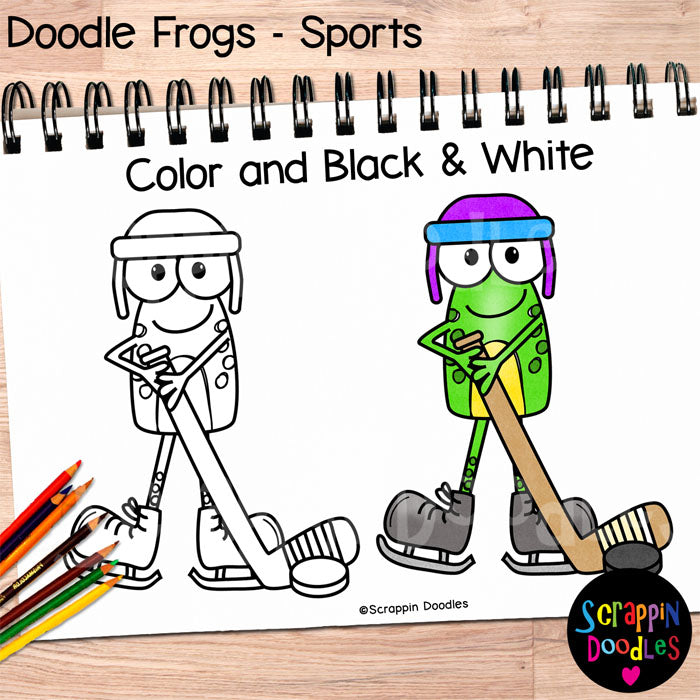 Doodle Frogs Sports Clip Art