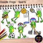 Doodle Frogs Sports Clip Art